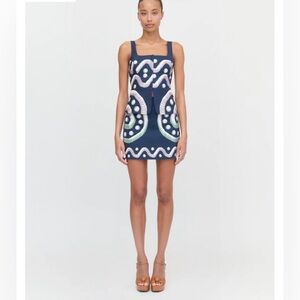 Hill House Home The Hallie Skirt Navy Mochaware mini blue printed M